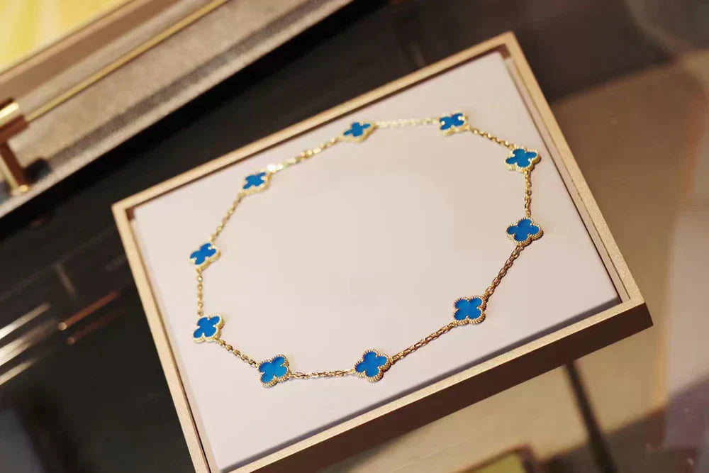 CLOVER | 10 Motiv Blå Halskæde