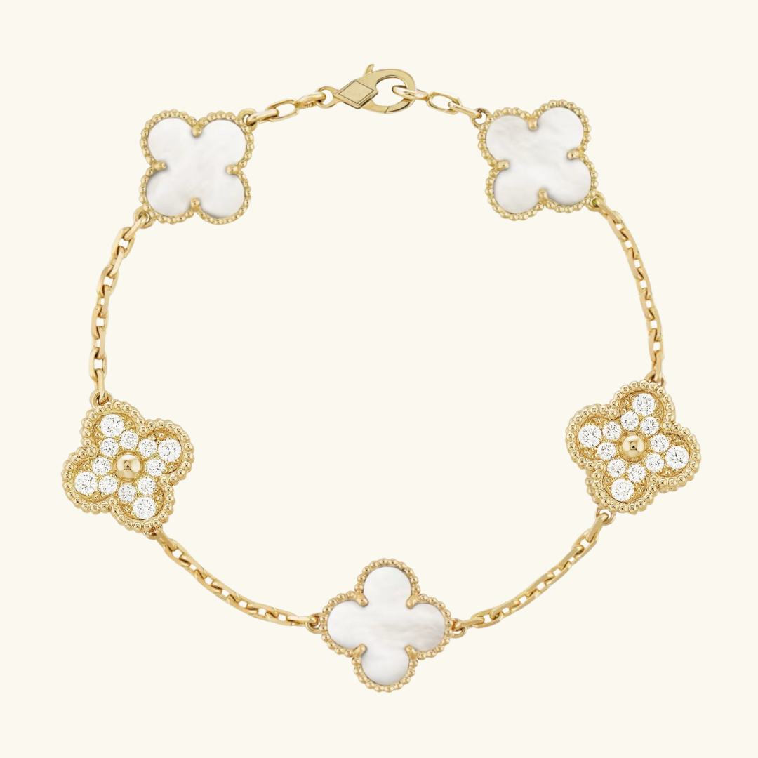 CLOVER | Golden White-armbånd Prestige