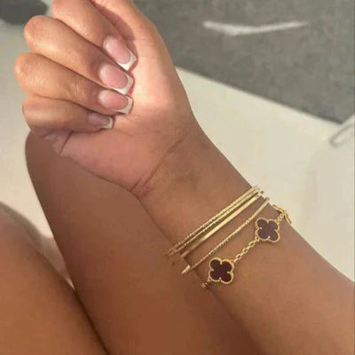 CLOVER | Sort/Guld-armbånd