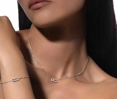 EXCLUSIVE | Mollyanne Diamanté Uno Halskæde – Sølv